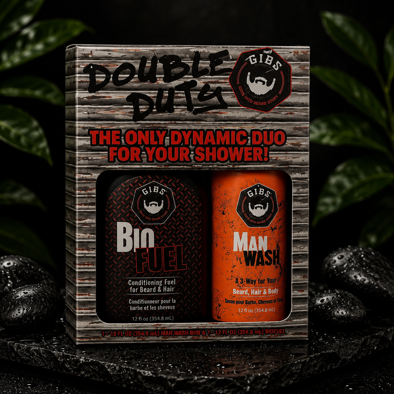 GIBS Double Duty Bio Fuel & Man Wash Gift Set