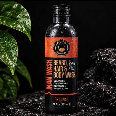 GIBS Original Man Wash BHB 12 oz on Groom Standard dark stone background