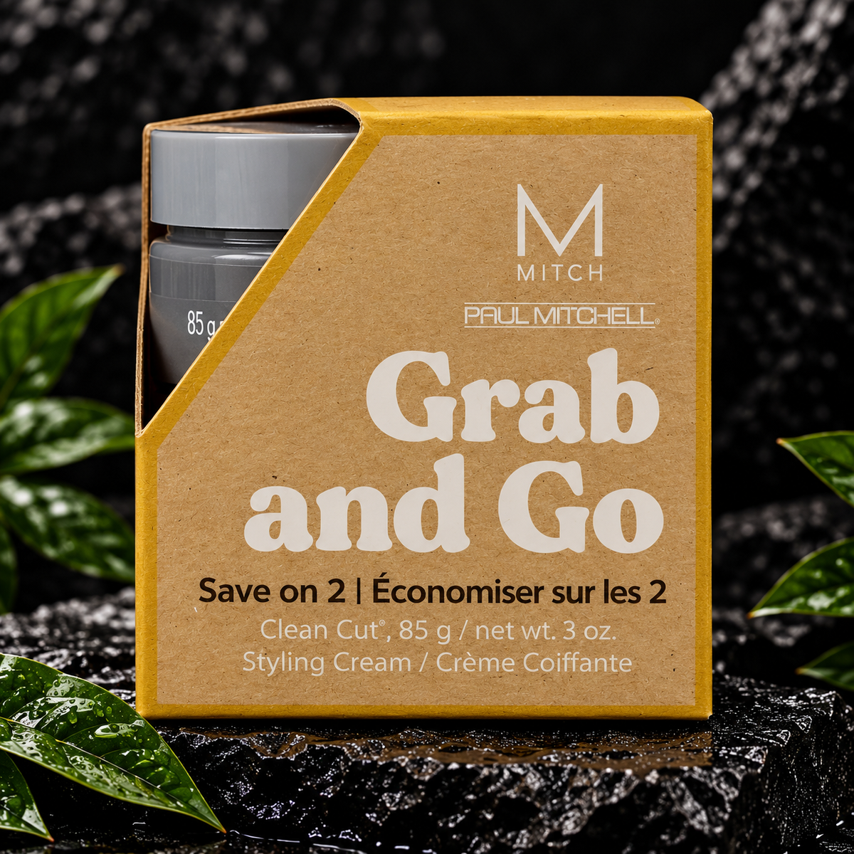 MITCH Paul Mitchell Grab and Go Clean Cut Styling Cream 3 oz 2-Pack